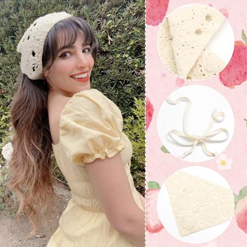Indusoire 2 Pcs Head Scarf for Women, Crochet Headband for Women,Scarf, Stylish Hair Scarf for Women, Lightweight Lace Headwrap for Outdoor Activities - Image 3
