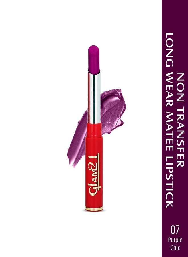 Glam 21 Glam21 Matte Pro Ink Non Transfer Lipstick | Long Lasting | Ultra Pigmented | 07 Purple Chic - Image 3