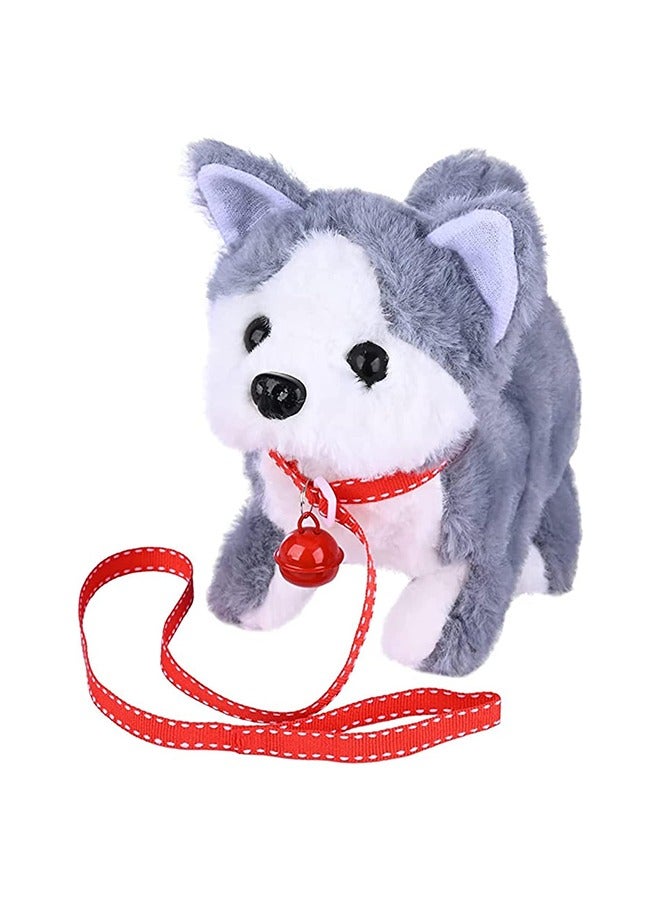 Children's Toys, Cute Pet Dogs And Dog Cages, Walking Calls, Electronic Toys, Interactive Birthday Gifts For Children And Babies, Made Of High-Quality Plush Materials, Comfortable And Soft, Smooth And Odorless, Non-Toxic, Husky  - Image 2