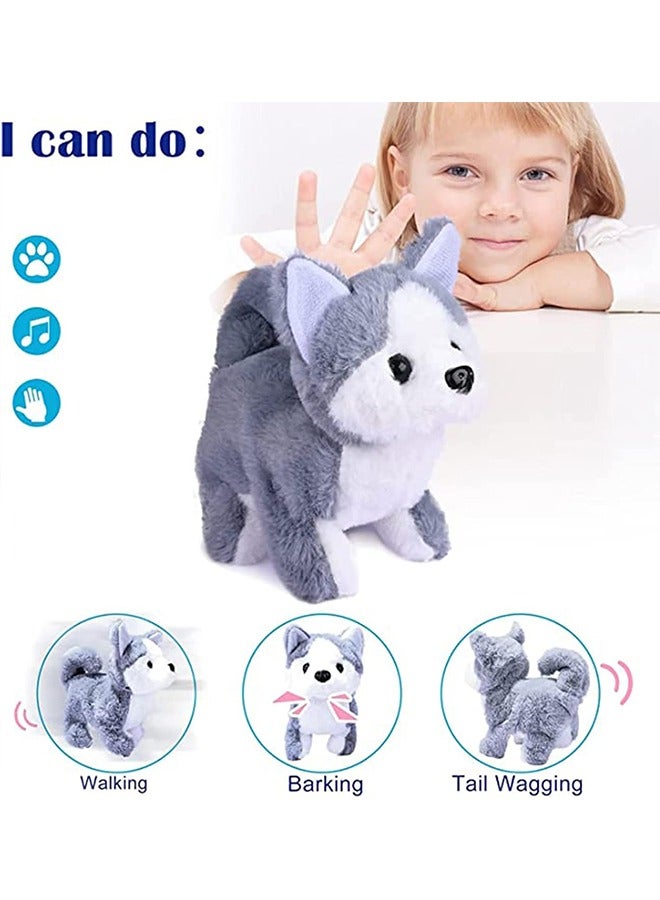 Children's Toys, Cute Pet Dogs And Dog Cages, Walking Calls, Electronic Toys, Interactive Birthday Gifts For Children And Babies, Made Of High-Quality Plush Materials, Comfortable And Soft, Smooth And Odorless, Non-Toxic, Husky  - Image 3