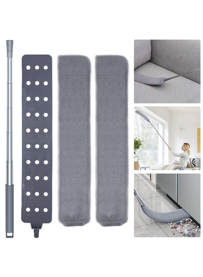 HOMESTAR Retractable Gap Dust Cleaner Cleaning Tools with 2 Microfiber Dusting Cloths Long Handle 60inches Washable and Retractable Duster Brush for Cleaning Under Appliances Furniture Couch Fridge - Image 1