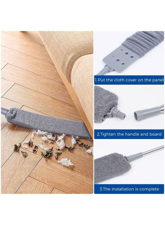 HOMESTAR Retractable Gap Dust Cleaner Cleaning Tools with 2 Microfiber Dusting Cloths Long Handle 60inches Washable and Retractable Duster Brush for Cleaning Under Appliances Furniture Couch Fridge - Image 5