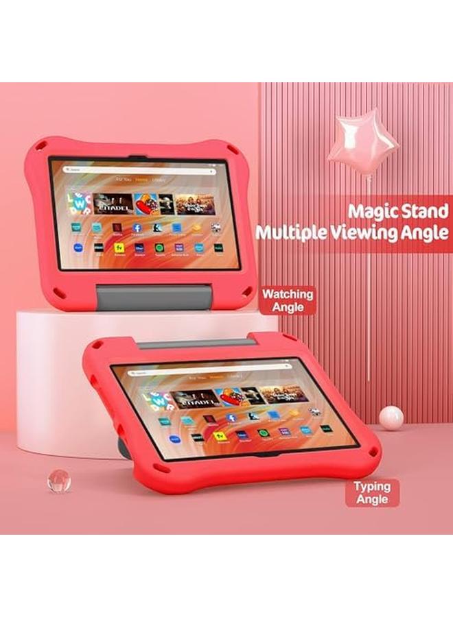 erorex All New 10 Inch Tablet Case For Kids Lightweit Shockproof Eva Case With Handle Stand For 2023 2021 10 Inch Tablet (Not For Ipad Samsung 10 Inch Tablet).Red - Image 2