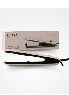 ELORA Elora Portable 360-Degree Swivel Cord Hair Straightener with Ceramic Plates ELPC-1893 Elora Pearl White  - Image 3