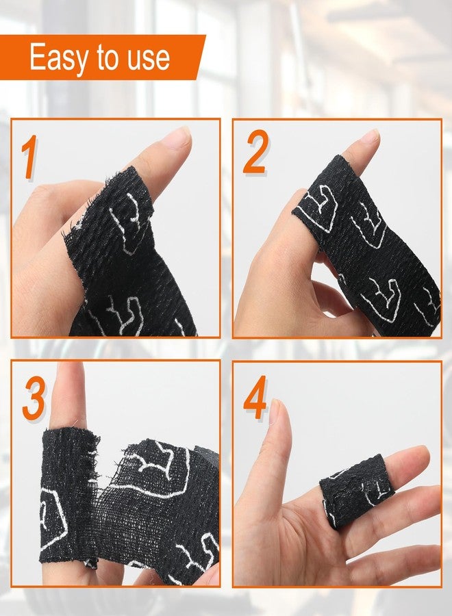 QILIMA 3-Pack Black Weightlifting Hook Grip Tape, 1.5 Inch x 23 Ft Per Roll (69 Ft Total), Elastic Thumb Athletic Tape for Olympic Weightlifting, Crossfit, Powerlifting & Gym Hand Grip Support - Image 4