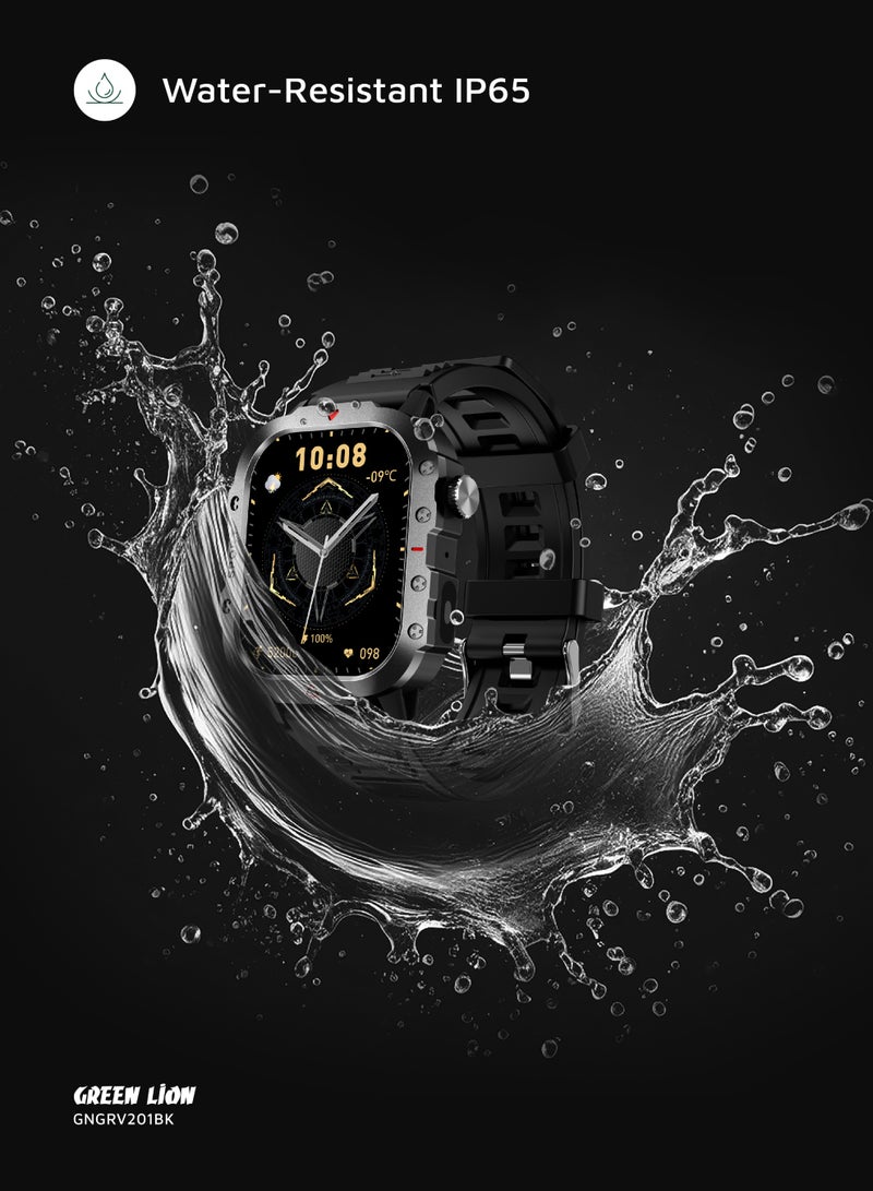GREEN LION Gravix Smart Watch with LED Torch and Multiple Sports Mode / Smartwatch with 2.01" IPS Screen Size / Raise Wrist Wake Screen / Heart Rate / Call Records / Blood Oxygen - Black - Image 5