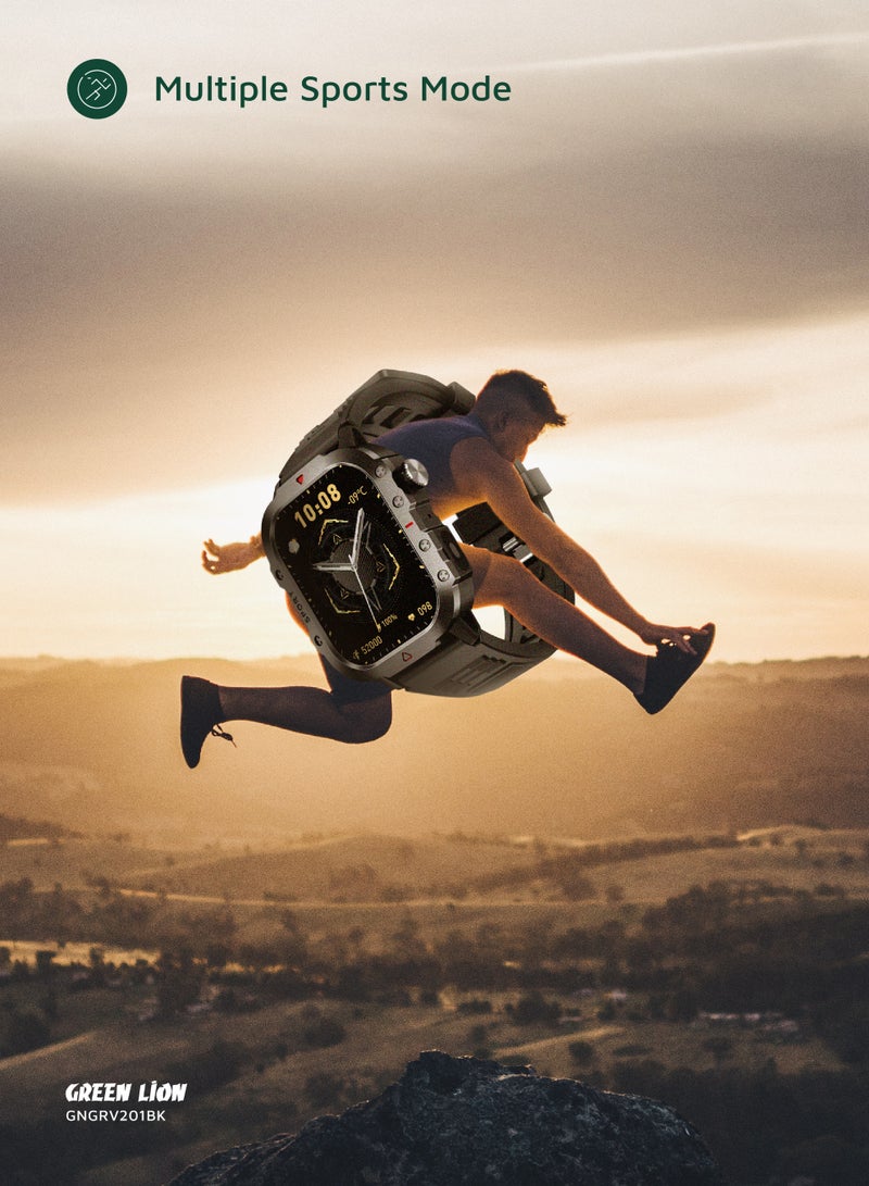 GREEN LION Gravix Smart Watch with LED Torch and Multiple Sports Mode / Smartwatch with 2.01" IPS Screen Size / Raise Wrist Wake Screen / Heart Rate / Call Records / Blood Oxygen - Black - Image 4