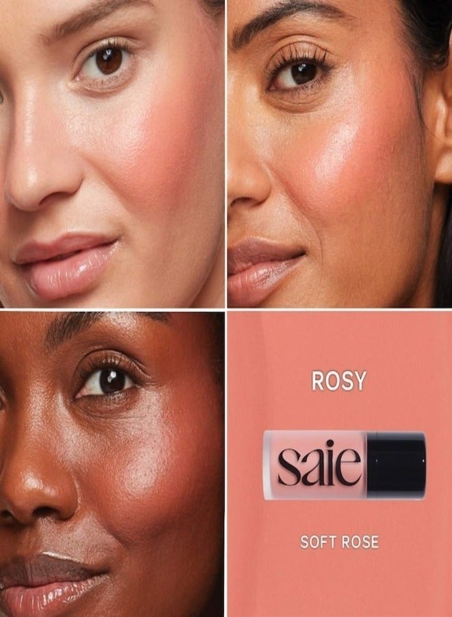 SAIE Dew Blush - Lightweight Blendable Liquid Blush, Rosy - soft pink 11g for a Natural Glow - Image 2