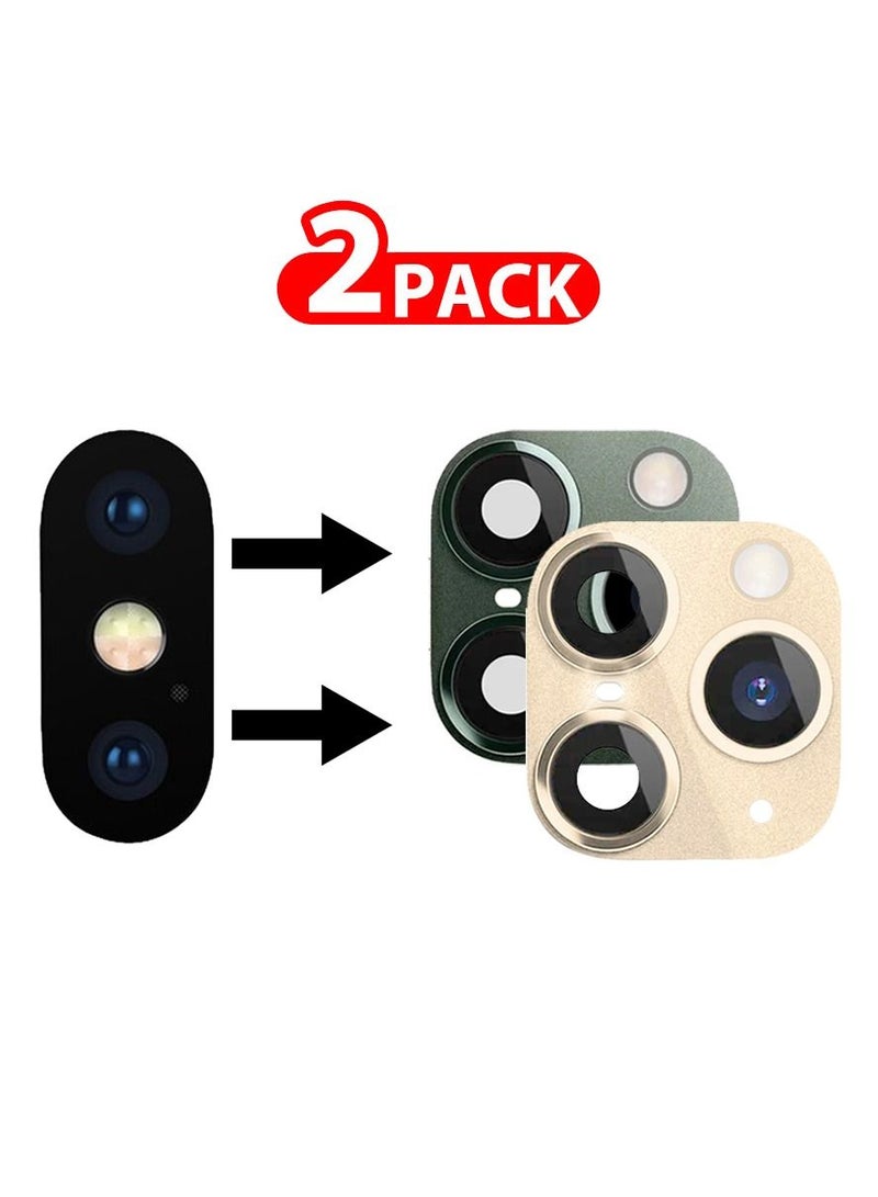 CATANES 2 Pack For iPhone X/XS Duplicate Camera Lens to iPhone 11 Pro/11 Pro Max Black and Gold - Image 2