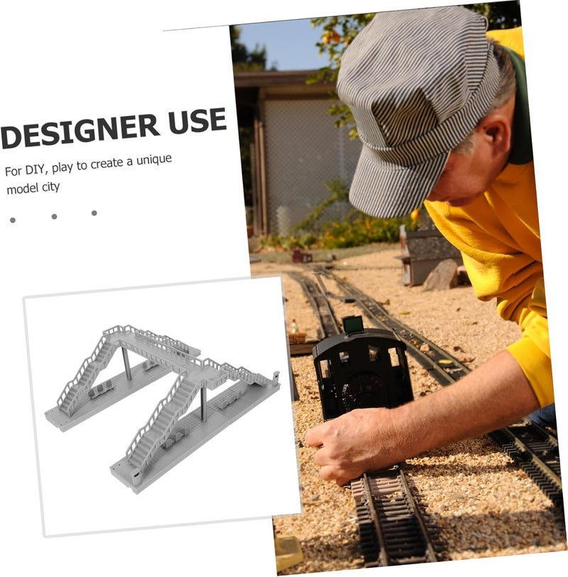 نموذج ساحة جسر المشاة Yardwe مجموعة أدوات DIY لبناء جسر مشاة ديكور واقعي إكسسوارات منزل بيت الدمى - Image 3