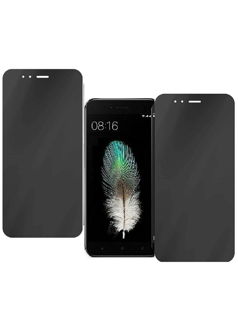 Super 2 Pieces Tempered Glass Screen Protector Anti-Spy Privacy Designed For Xiaomi Mi A1 Full Screen Coverage And Bubble Free - Image 1