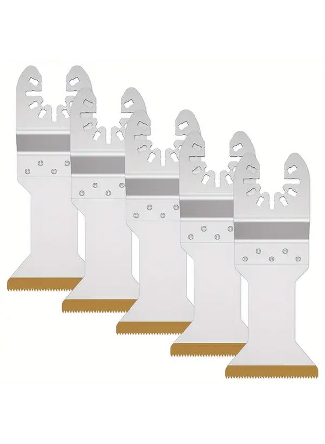 5Pcs Titanium Bi Metal Oscillating Multitool Blades For Wood Metal Hard Materials - Image 1