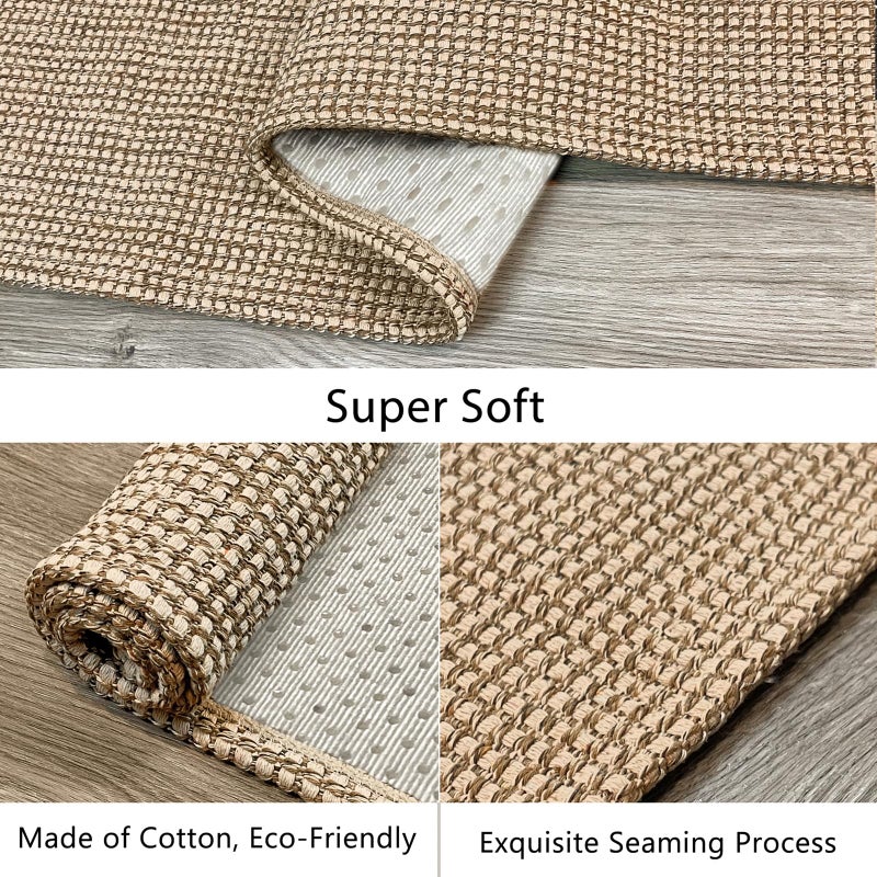 Earthall Boho Runner Rug 2 × 6 قدمًا قابلة للغسل للممرات للممرات المدعومة المدعومة من المطبخ المدعوم من عداء السجاد الداخلي للدخول إلى غرفة نوم المطبخ المدخل الطبيعي - Image 2