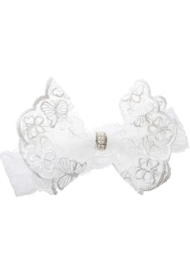 JustMyDress JustMyDress Baby Baptism Christening Headband Newborn Hairband with Bow JB181 (Set-A)  - Image 3