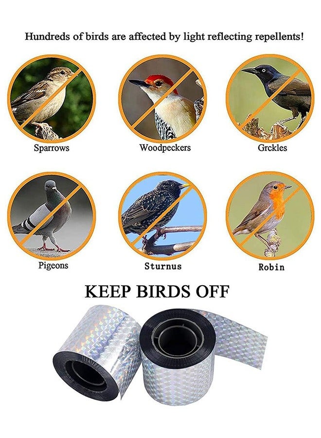 Bukela Bird Repellent Scare Tape, Keep Away Pigeons, Ducks, Crows and More, Deterrent Works, 80m x 2.4cm, 4 PCS - Image 4