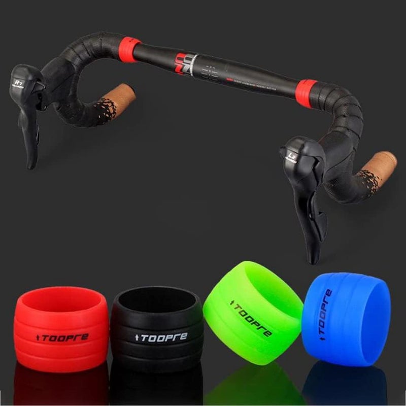 woobles 1 Pair Bicycle Handlebar Strap Fixing Ring Road Bike Handlebar Strap Cover Dead Fly Bend Handlebar Wrap Silicone Anti-slip Strap - Image 3