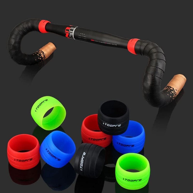 woobles 1 Pair Bicycle Handlebar Strap Fixing Ring Road Bike Handlebar Strap Cover Dead Fly Bend Handlebar Wrap Silicone Anti-slip Strap - Image 2