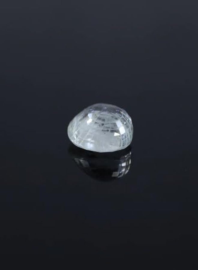 IRIS GEMS वाइट सफायर रतन फॉर रिंग ५.२५ कैरट / ५.७७ रत्ती White Sapphire Stone for Ring 5.25 Carat /5.77 Ratti Original Certified Safed Pokhraj Natural & pure from Sri Lanka Ceylon Unheated & Untreated - Image 3
