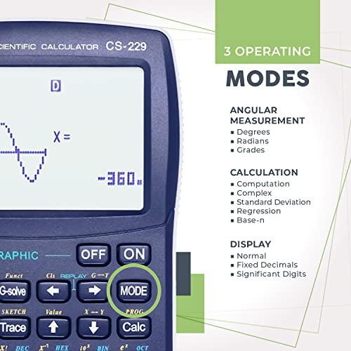 CATIGA CS229 Scientific Calculator with Graphics Functions, Multiple Modes with Intuitive User Interface, for Beginner and Advanced Courses - Image 3