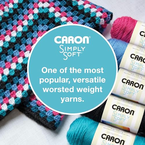 Caron Simply Soft Paints Yarn (4) Medium Worsted Gauge 100% Acrylic - 5oz - Oceana - Machine Wash & Dry - Image 4