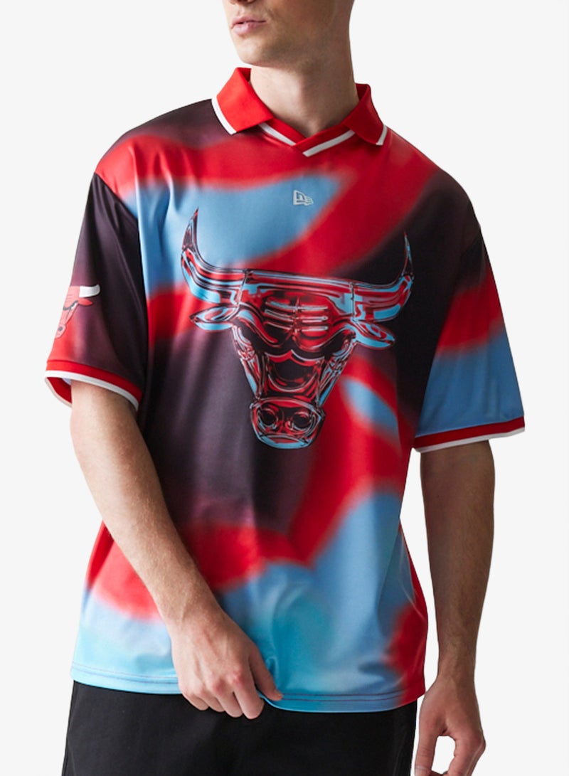 NEW ERA Chicago Bulls Fdr Nba Aop Football T-Shirt - Image 1