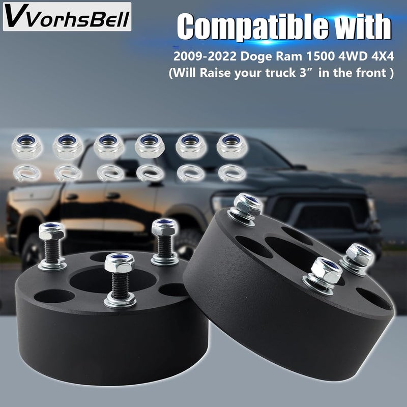 VVORHSBELL 3" Front Leveling Lift Kits for 2009-2022 Ram 1500 4WD - Image 3