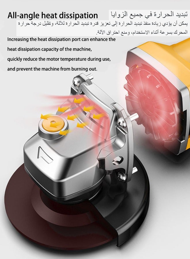 WEMART 850W Angle Grinder, 7.5-Amp 4-1/2 inch Electric Grinder 11000 RPM Power Tools withFlap Disc and Auxiliary Handle for Cutting, Grinding, Polishing and Rust Removal - Image 5