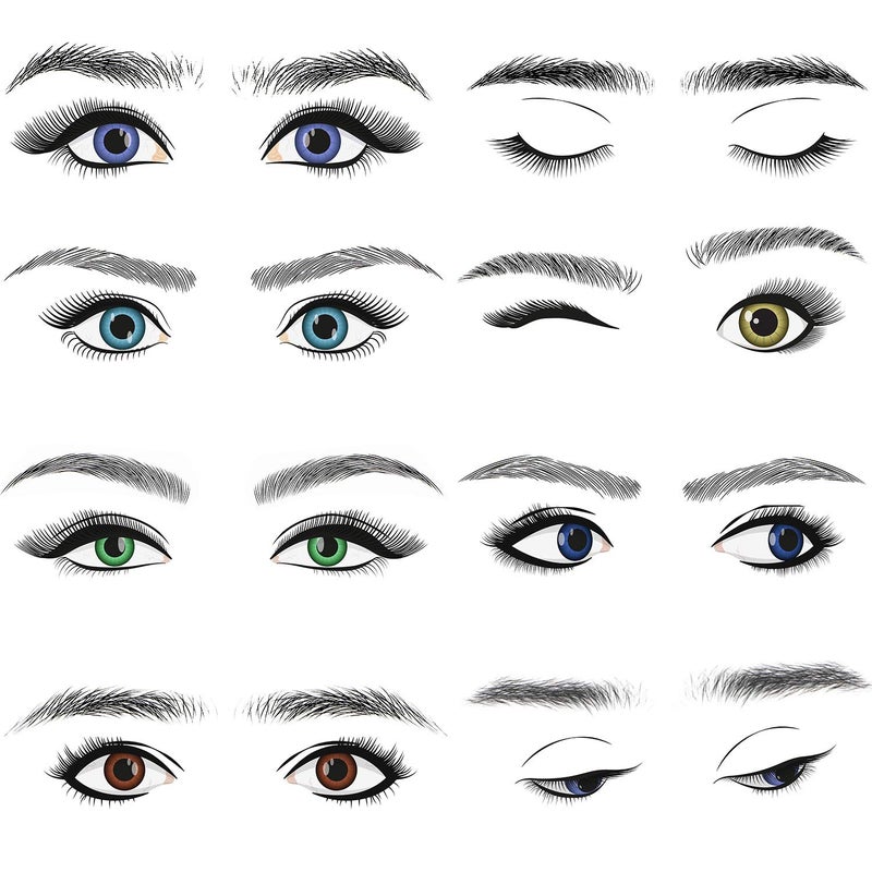 Blulu 9 Sheets Eyebrow Tattoos for Women Waterproof 4D Eyebrow Tattoo Transfers Stickers Grooming Shaping for Women Makeup Supplies(black) - Image 4