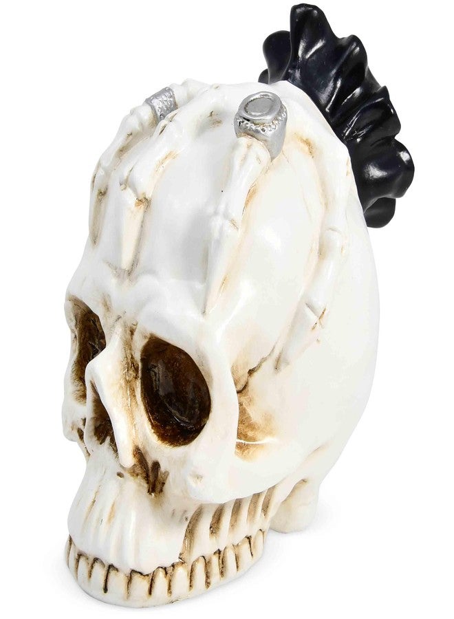 Gift Boutique Halloween Skull with Skeleton Hand Gothic Human Head Sculpture Statue Decoration for Haunted House Props Spooky Horror Party Home Décor - Image 1