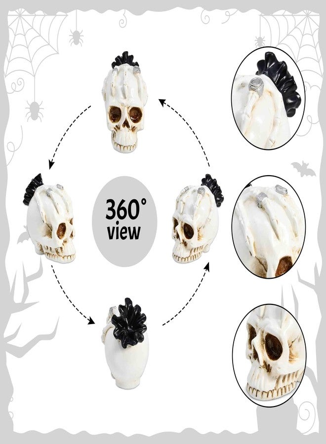 Gift Boutique Halloween Skull with Skeleton Hand Gothic Human Head Sculpture Statue Decoration for Haunted House Props Spooky Horror Party Home Décor - Image 3