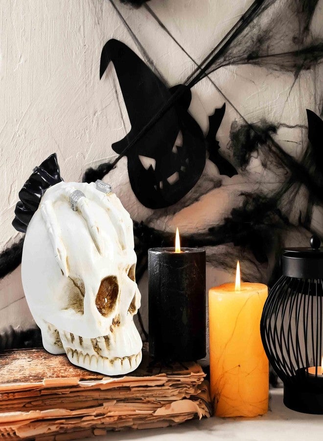 Gift Boutique Halloween Skull with Skeleton Hand Gothic Human Head Sculpture Statue Decoration for Haunted House Props Spooky Horror Party Home Décor - Image 4