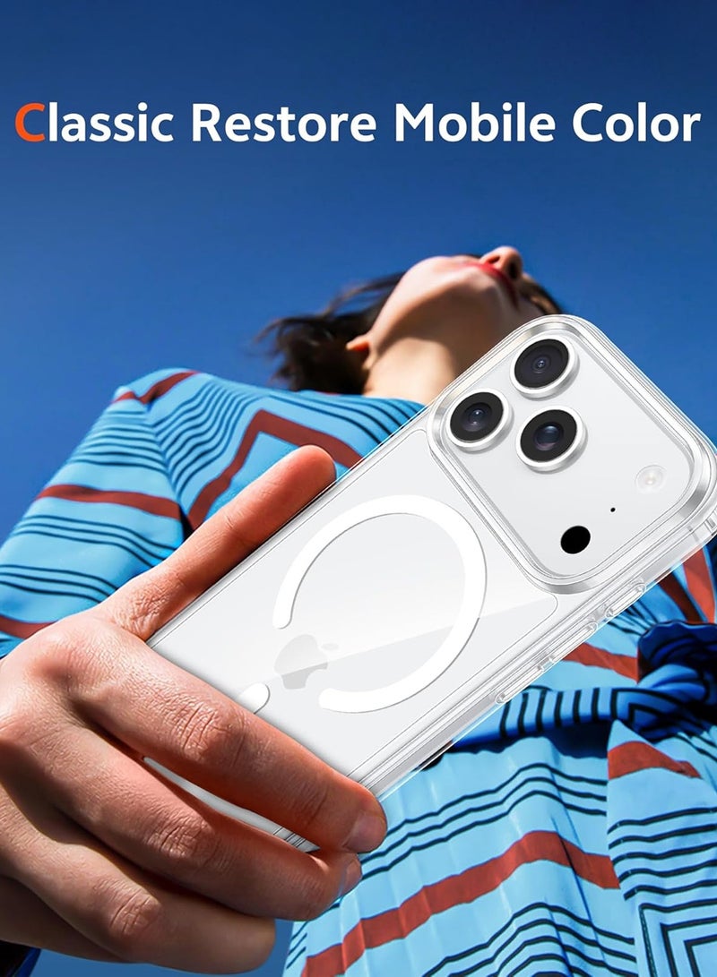 دبليو تيك حزمة حماية 3 في 1 لهاتف آبل آيفون 17 برو 5G 2025، غطاء شفاف مضاد للصدمات مع ماجسيف، واقي شاشة زجاجي بصلابة 9H وحماية عدسة الكاميرا، حماية 360، تركيب سهل - شفاف - Image 3