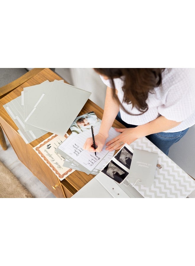 pearhead Baby Document Organizer Briefcase File Keeper To Store Baby'S Records Makes Great Gift For New Parents Or Addition To Baby Shower Registry Gray Chevron - Image 5