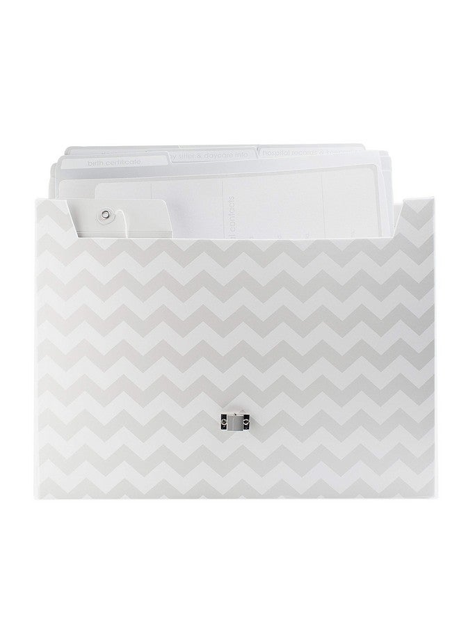 pearhead Baby Document Organizer Briefcase File Keeper To Store Baby'S Records Makes Great Gift For New Parents Or Addition To Baby Shower Registry Gray Chevron - Image 4