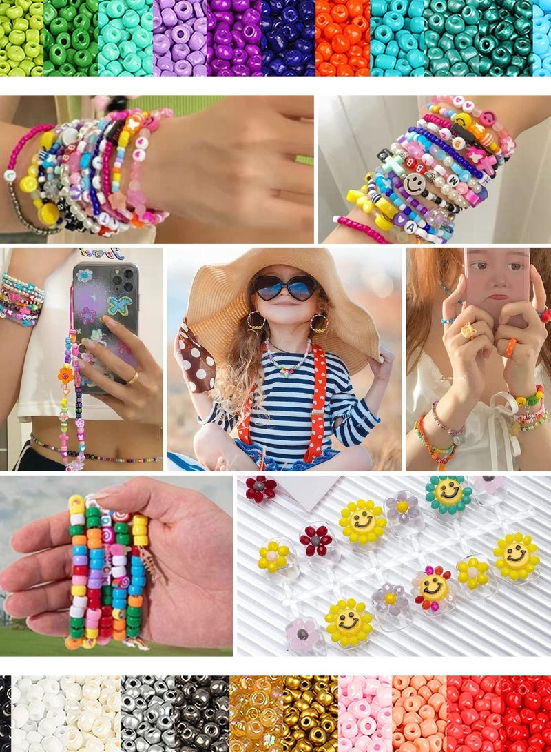 Craft beads kit with organizer box for jewelry making