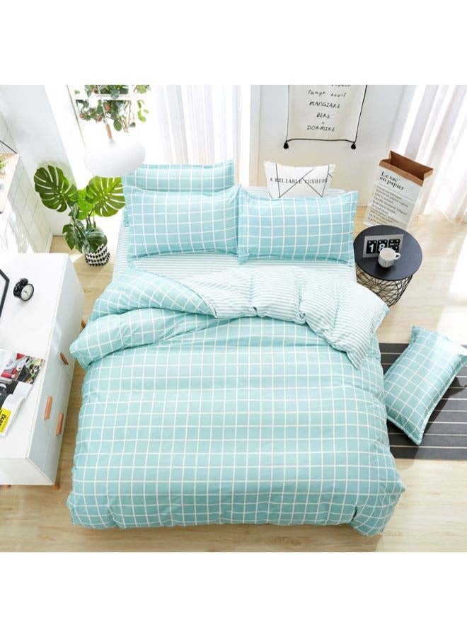 Beauenty 4-Piece Printed Duvet Set Polyester Blue/White - Image 1