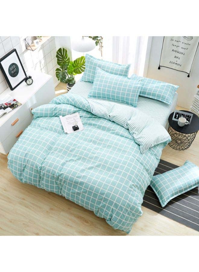 Beauenty 4-Piece Printed Duvet Set Polyester Blue/White - Image 2