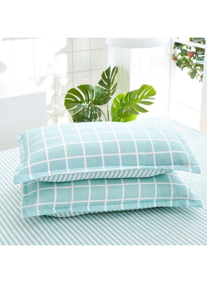 Beauenty 4-Piece Printed Duvet Set Polyester Blue/White - Image 3