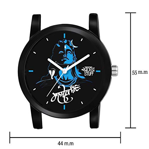 SWADESI STUFF Analogue Blue Dial Leather Strap Mahadev Watch for Men and Boy - Image 3