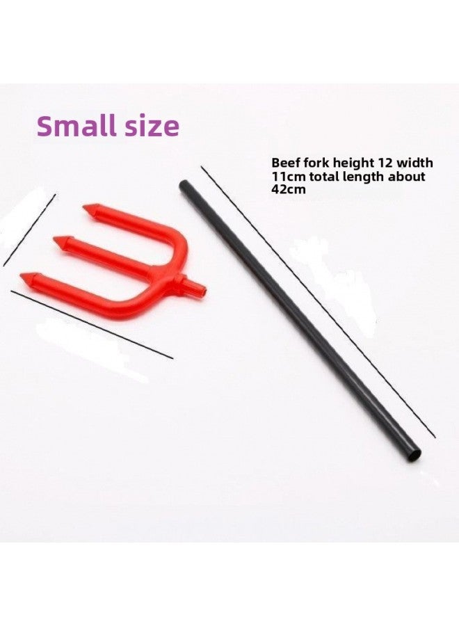 Loquat Trident COS Props  Performance Demon Knife And Fork Plastic Weapon Knife And Axe Children's Toy Photo Props-Color:Small-Specifications:4 Pieces  - Image 1