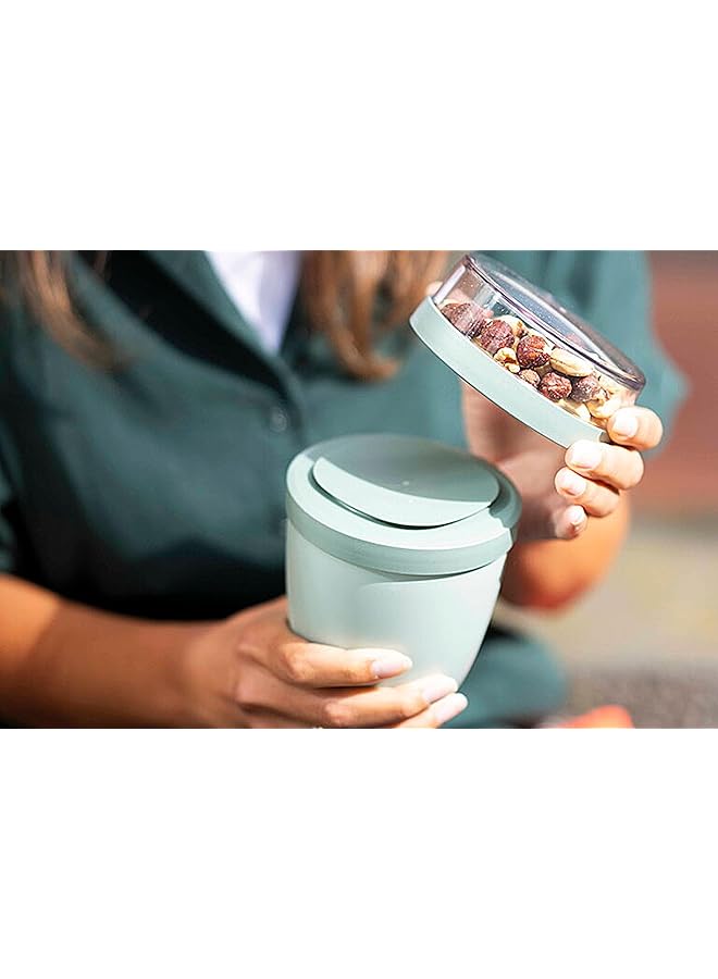 ميبال وعاء غداء عملي Ellipse مع كوب زبادي وكوب موسلي، مقصورات منفصلة للزبادي والموسلي، مناسب للمجمد والميكروويف وغسالة الأطباق، 500 مل + 200 مل من Nordic Sage - Image 4