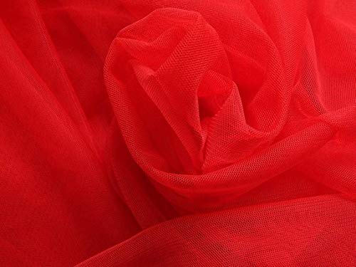 BINI Light Weight Net Fabric Use in Coats Jackets Sarees Dress Red 1 m45 Inch Width