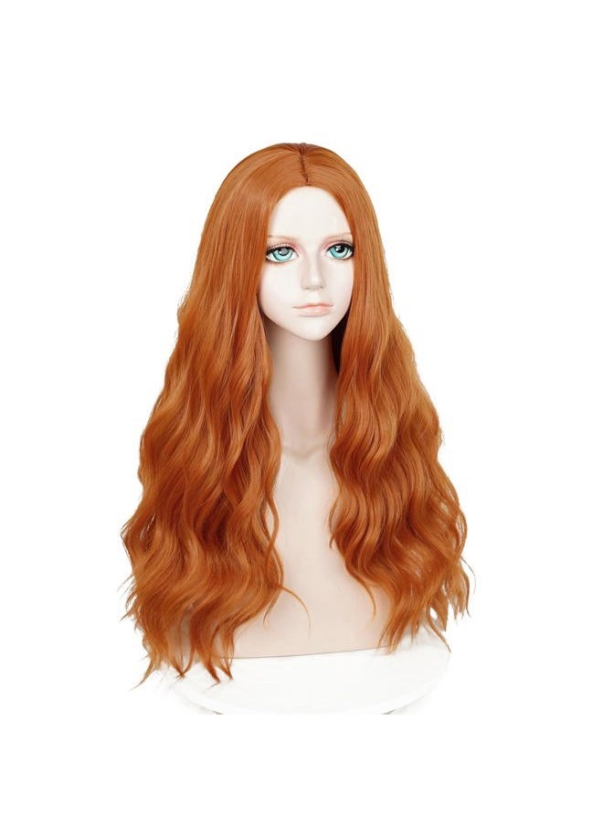 Probeauty - Ginger Wig Long Orange Wig for Women Synthetic Heat Resistant Curly Wave Cosplay Wigs for Halloween Costume - Image 1