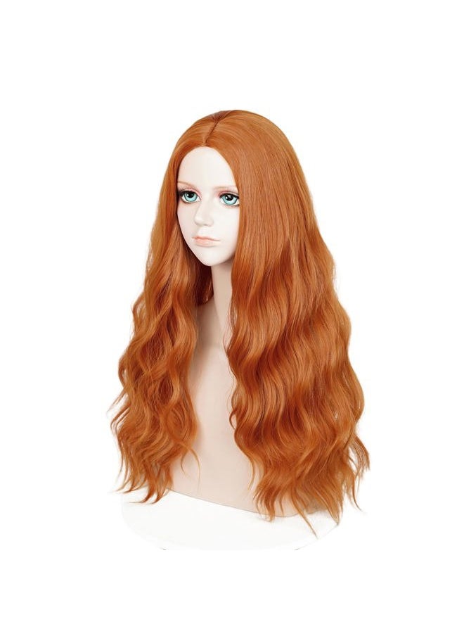 Probeauty - Ginger Wig Long Orange Wig for Women Synthetic Heat Resistant Curly Wave Cosplay Wigs for Halloween Costume - Image 1