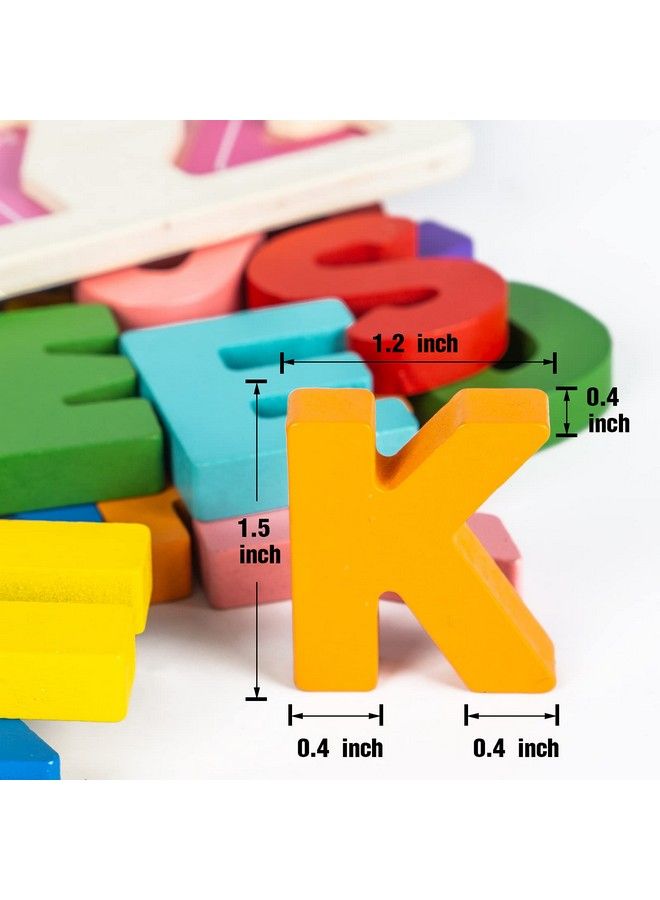 Attmu Alphabet Puzzle Wooden Puzzles For Toddlers 1 2 3 4 5 Year Old Abc Puzzle Shape Alphabet Learning Puzzles Toys With Puzzle Board & Letter Blocks Preschool Educational For Girls Boys - Image 4