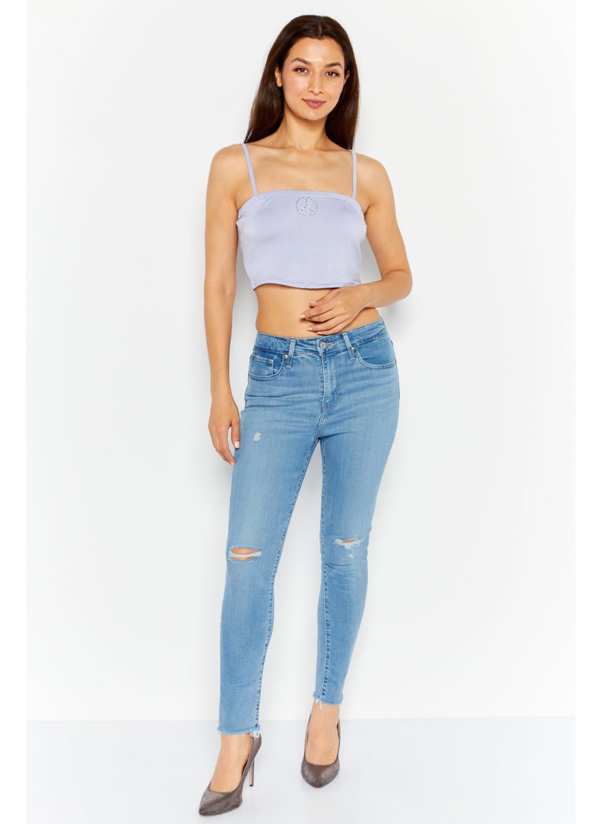 Missguided Women Straight Across Sleeveless Textured Top, Lilac  - Image 4