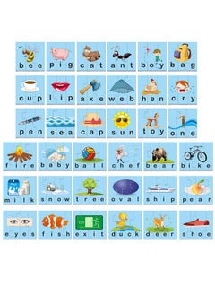 SpriteGru 72 Word Spelling Puzzles with Error-Correction Mechanism in 3 and 4 Pieces, Perfect for Preschool Learning (36 Blocks Double Sided)  - Image 4