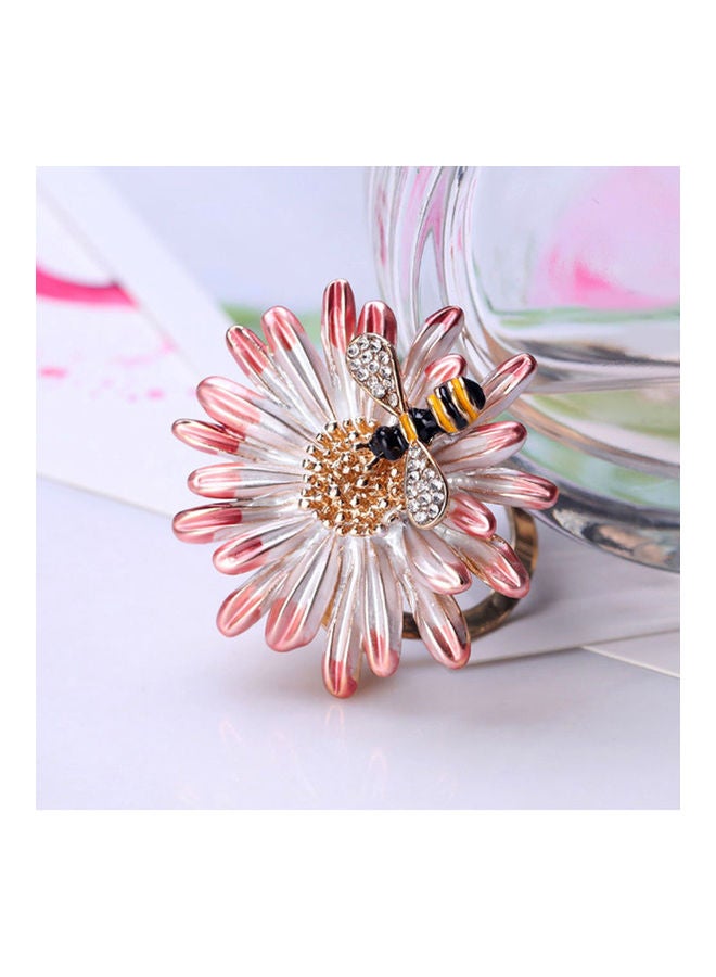 NIBEMINENT Women Bee Flower Rhinestone Brooch Pin Scarf  - Image 3