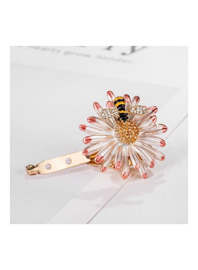 NIBEMINENT Women Bee Flower Rhinestone Brooch Pin Scarf  - Image 4
