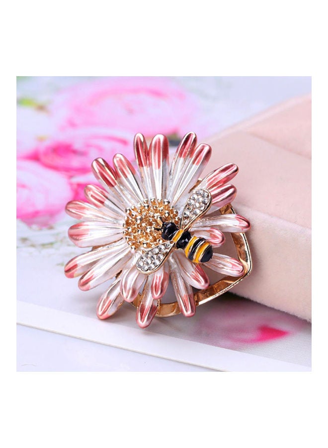 NIBEMINENT Women Bee Flower Rhinestone Brooch Pin Scarf  - Image 2